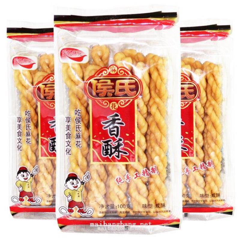 膨化食品侯氏小麻花麻辣味100g100g